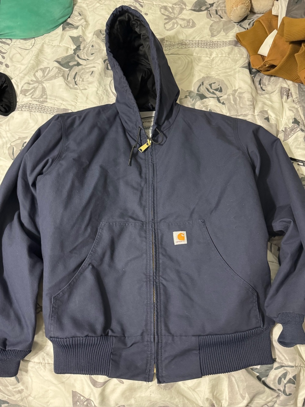 Carhartt Navy Hooded Canvas Jacket